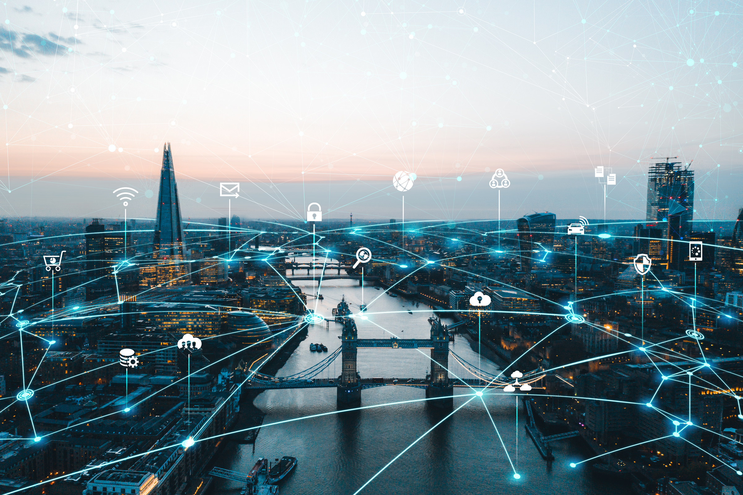 London City Scenery big data graphic background